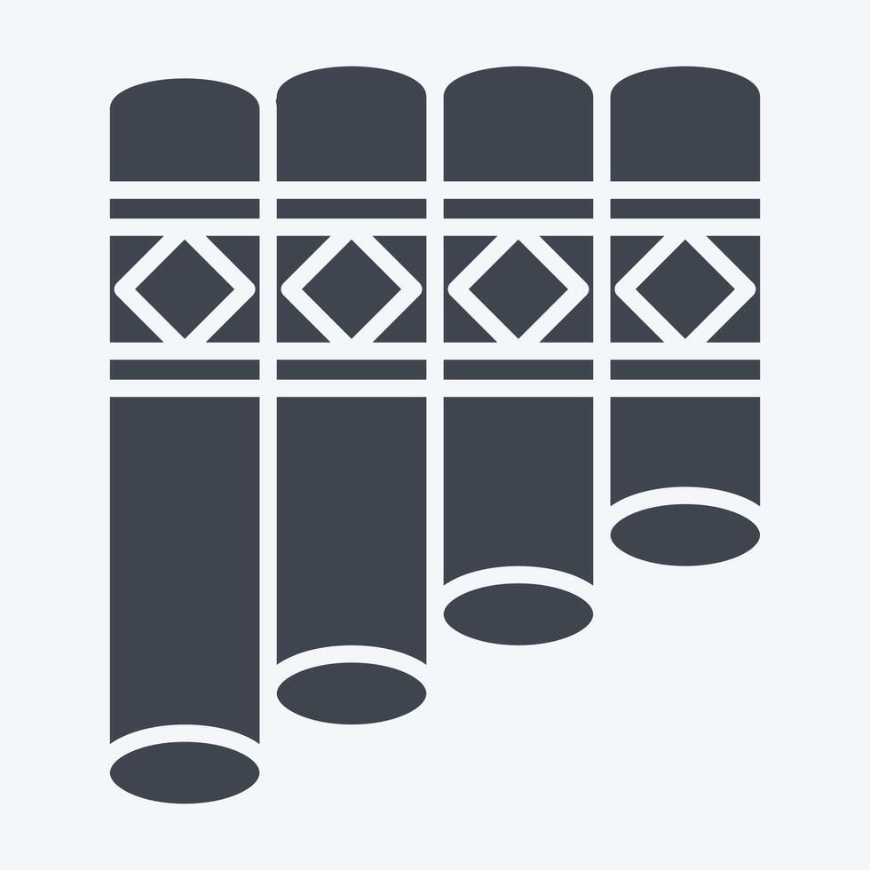 Icon Panpipe. related to Native American symbol. glyph style. design editable vector