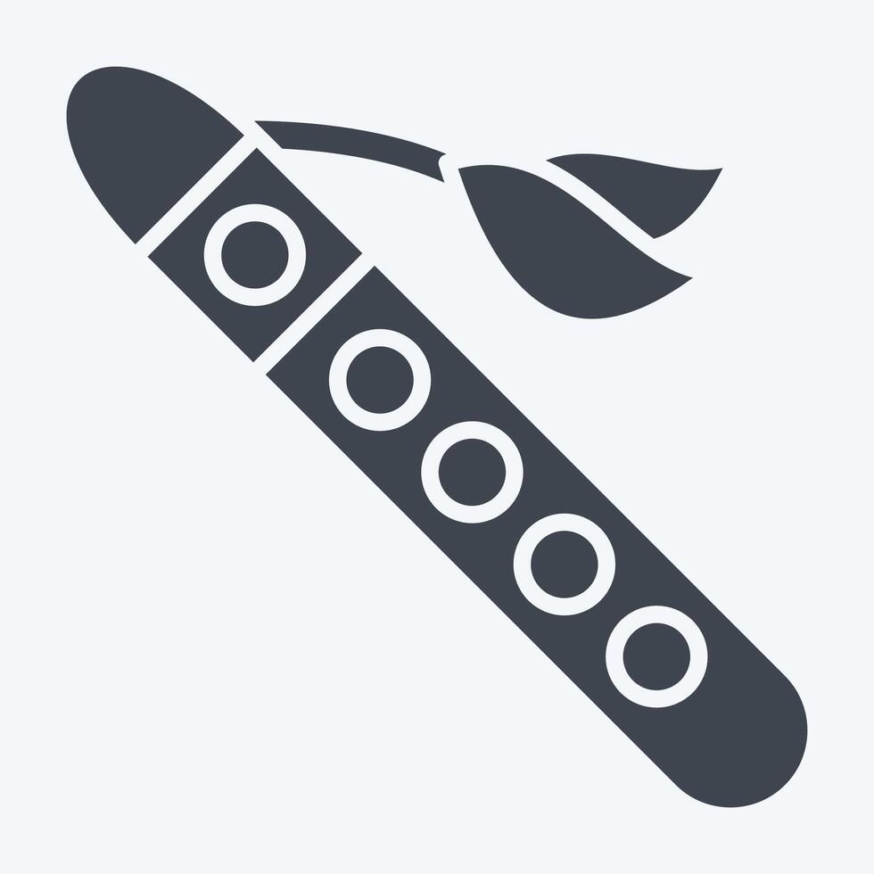 Icon Flute. related to Native American symbol. glyph style. design editable vector