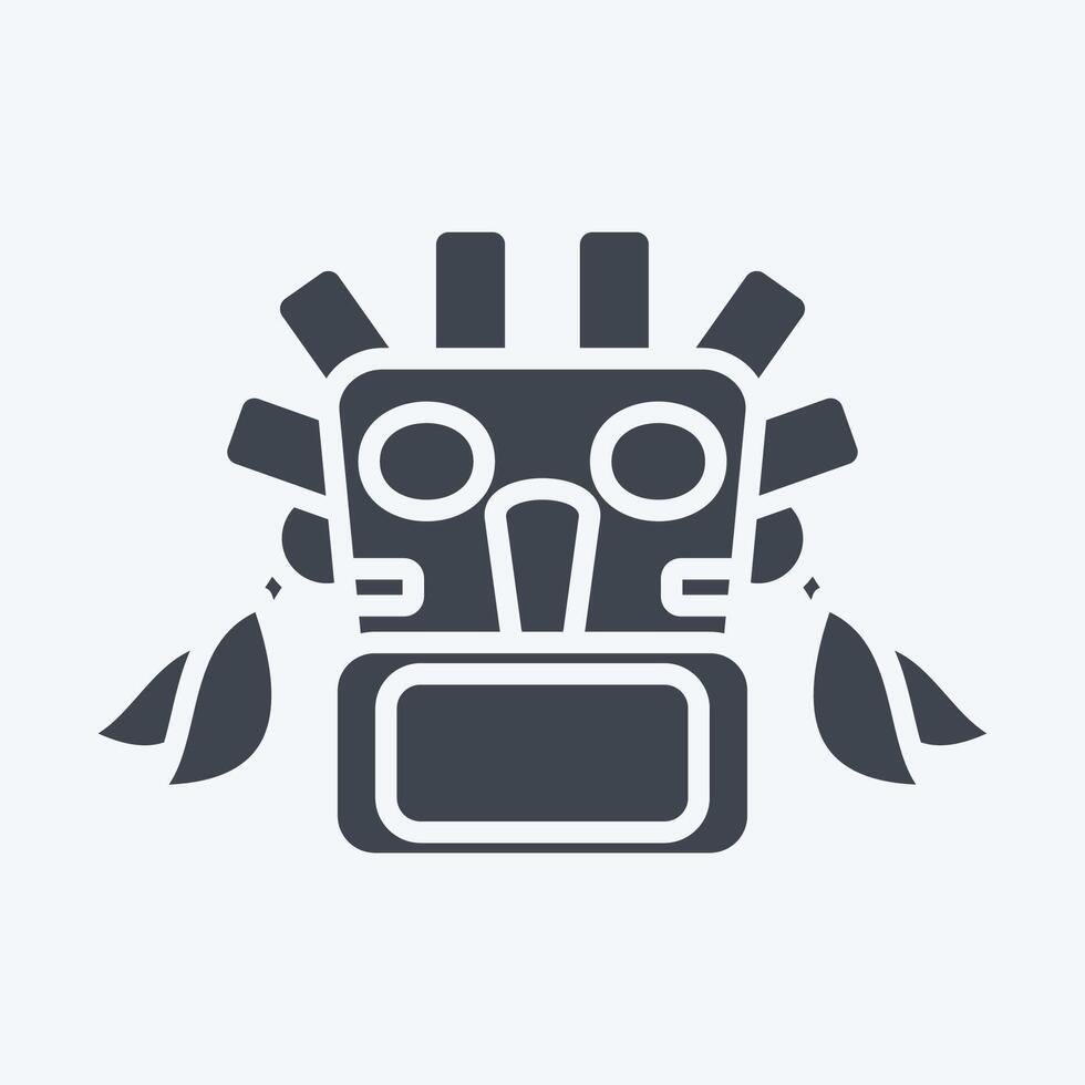 Icon Mask. related to Native American symbol. glyph style. design editable vector