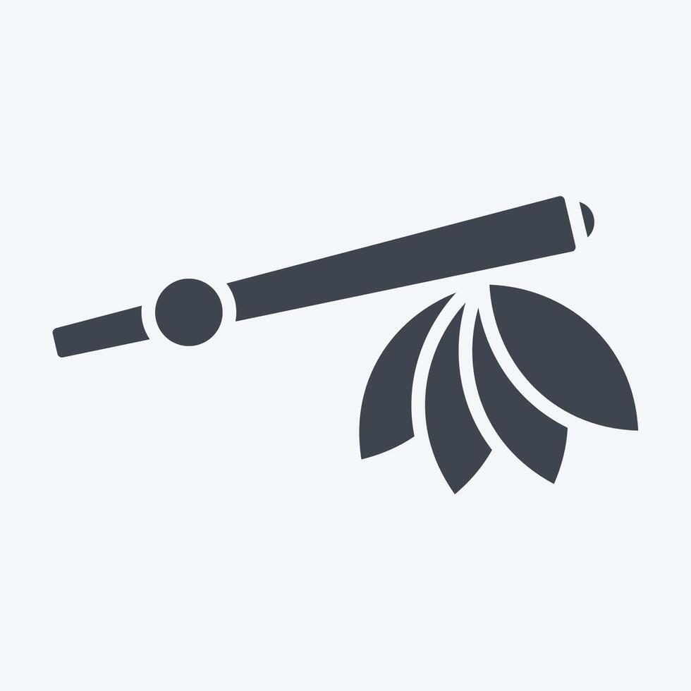 Icon Calumet. related to Native American symbol. glyph style. design editable vector