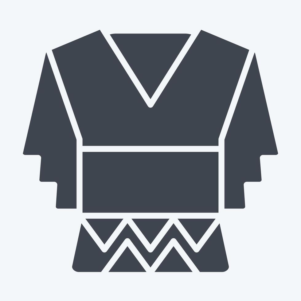 Icon Shirt. related to Native American symbol. glyph style. design editable vector