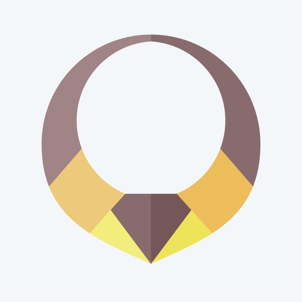 Icon Neklace. related to Native American symbol. flat style. design editable vector