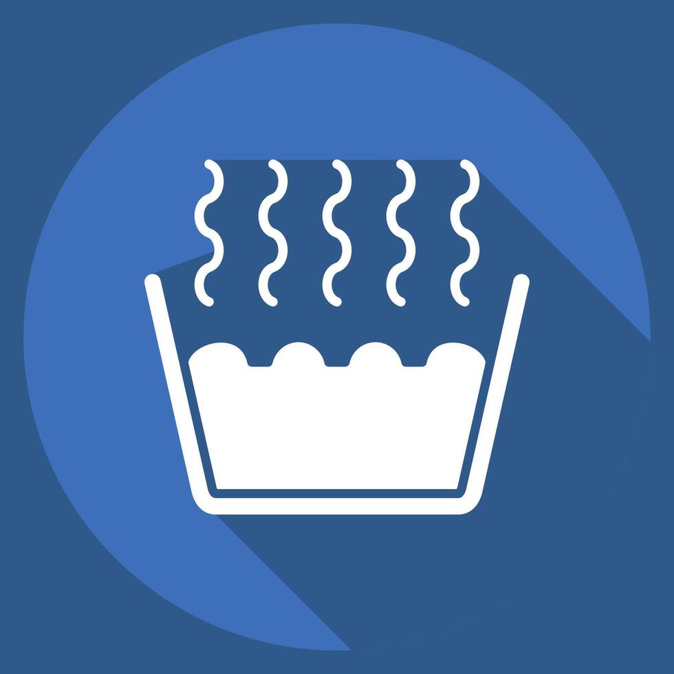 Icon Hot Water Bucket. related to Fabric symbol. long shadow style. simple design editable vector