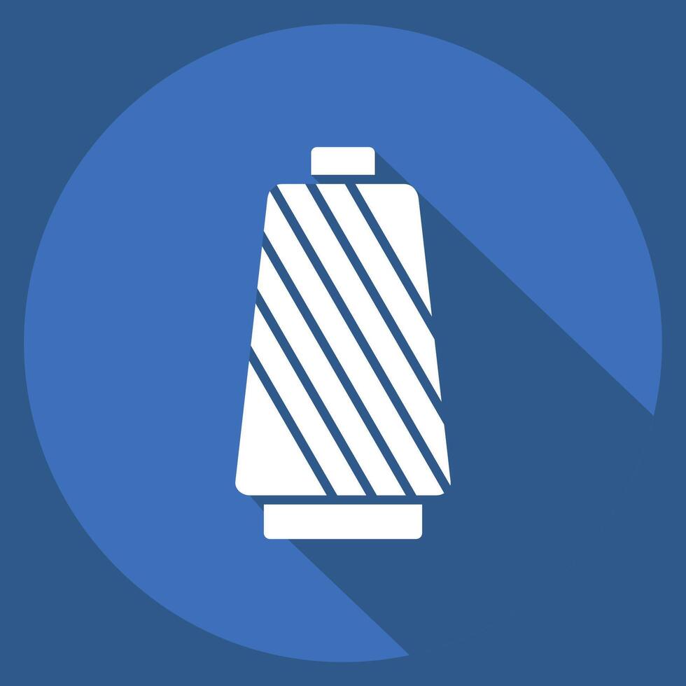 Icon Thread. related to Fabric symbol. long shadow style. simple design editable vector