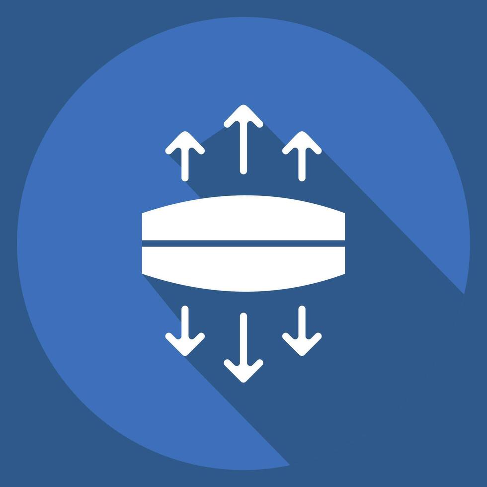 Icon Stretch. related to Fabric symbol. long shadow style. simple design editable vector