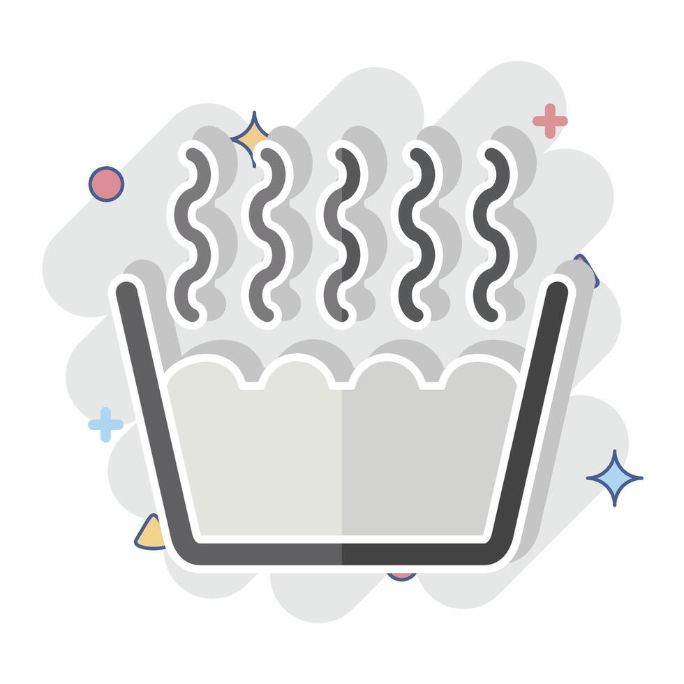 Icon Hot Water Bucket. related to Fabric symbol. comic style. simple design editable vector