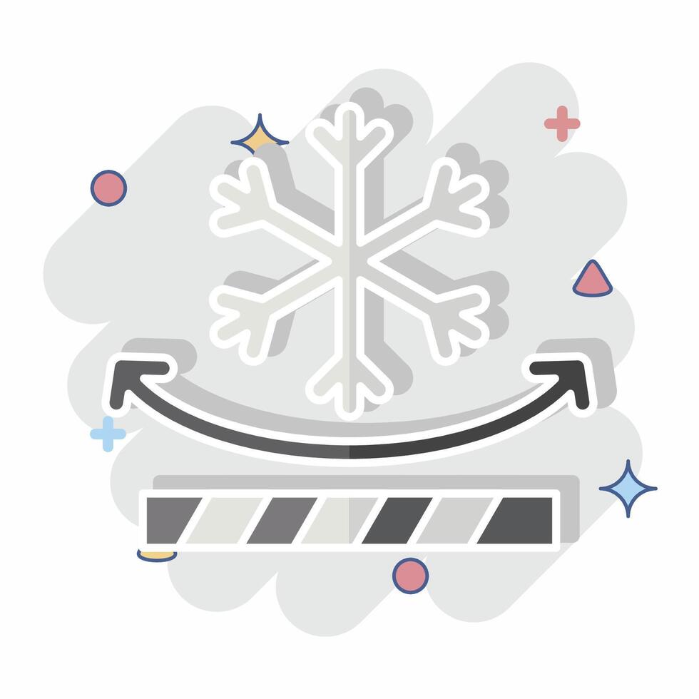 Icon Snow Resistant. related to Fabric symbol. comic style. simple design editable vector