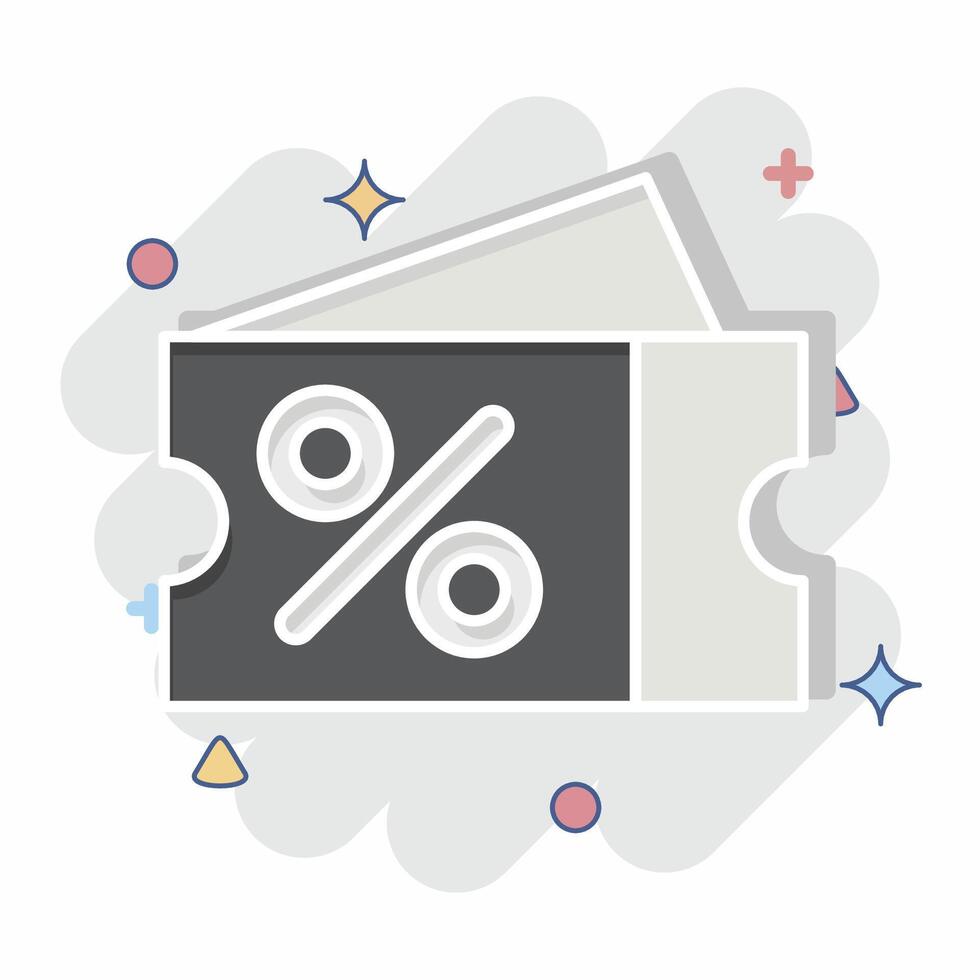 Icon Tag. related to Fabric symbol. comic style. simple design editable vector