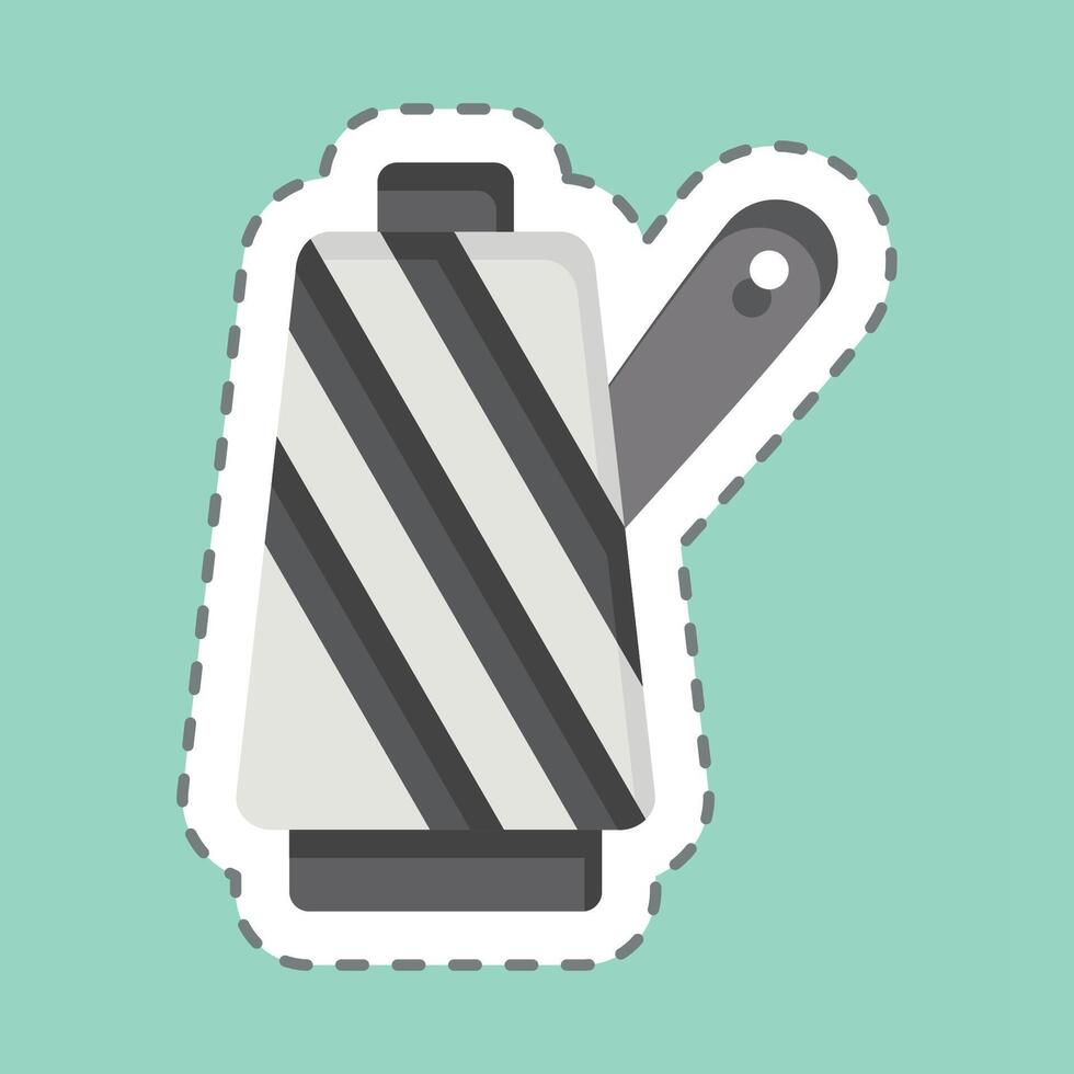 Sticker line cut Fabric Roll. related to Fabric symbol. simple design editable vector