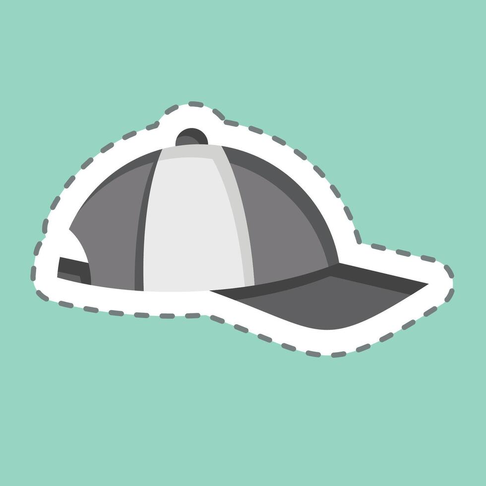 Sticker line cut Cap. related to Fabric symbol. simple design editable vector