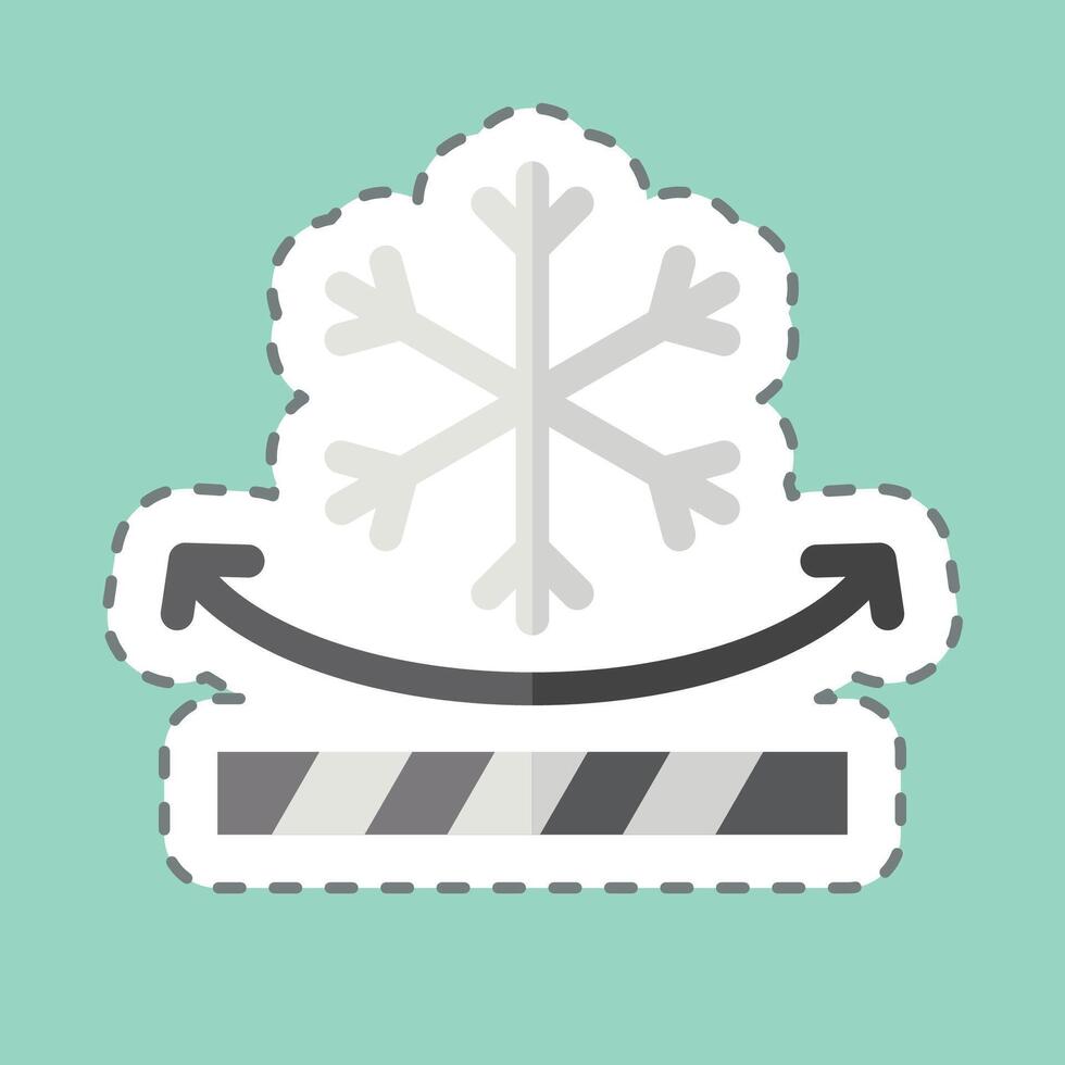 Sticker line cut Snow Resistant. related to Fabric symbol. simple design editable vector