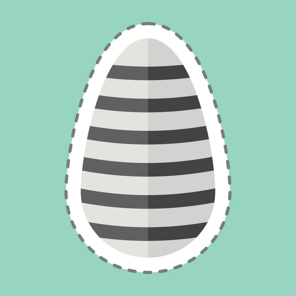 Sticker line cut Shen Ring. related to Fabric symbol. simple design editable vector