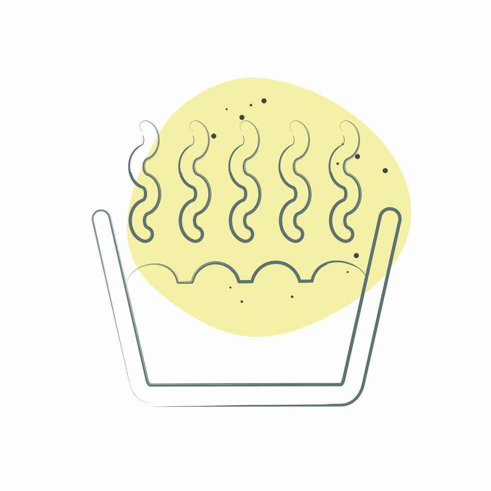 Icon Hot Water Bucket. related to Fabric symbol. Color Spot Style. simple design editable vector