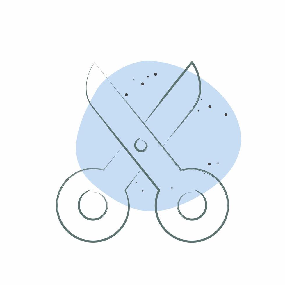 Icon Scisccors. related to Fabric symbol. Color Spot Style. simple design editable vector