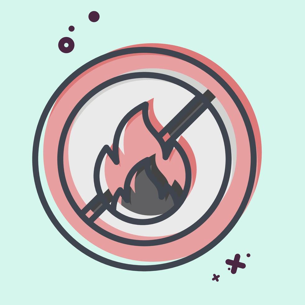 Icon Fireproof. related to Fabric symbol. MBE style. simple design editable vector