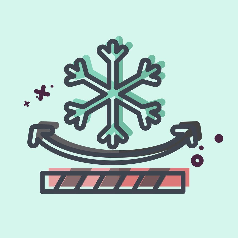 Icon Snow Resistant. related to Fabric symbol. MBE style. simple design editable vector