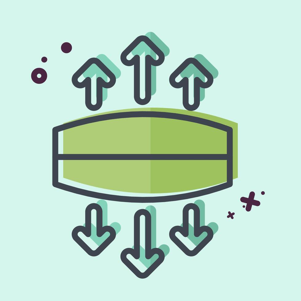 Icon Stretch. related to Fabric symbol. MBE style. simple design editable vector