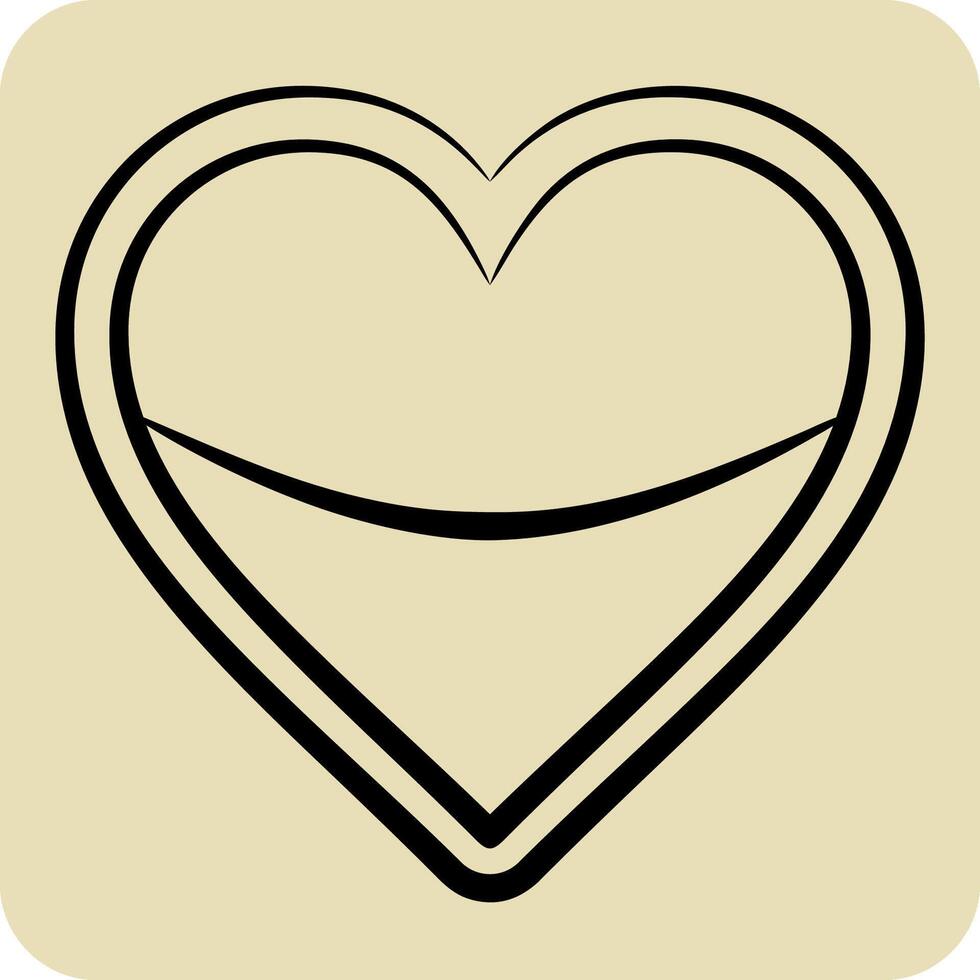 Icon Heart Pillow. related to Fabric symbol. hand drawn style. simple design editable vector