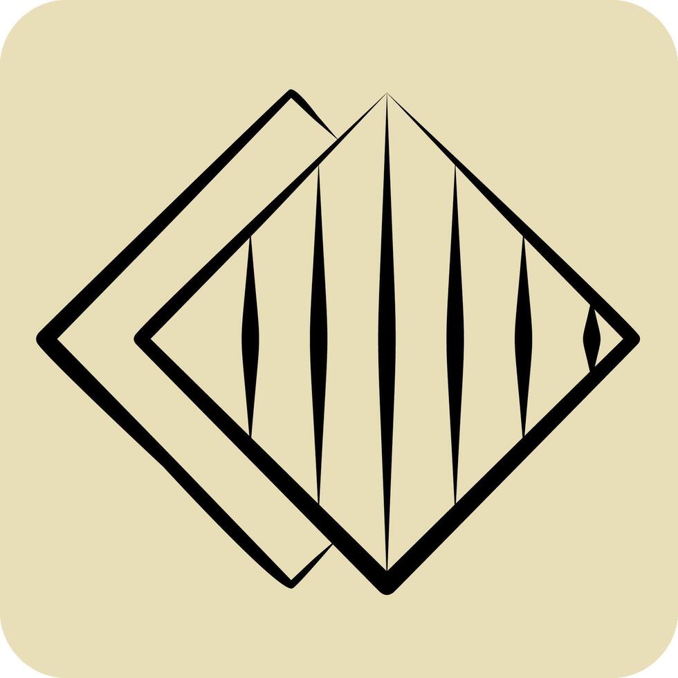 Icon Handkerchief. related to Fabric symbol. hand drawn style. simple design editable vector