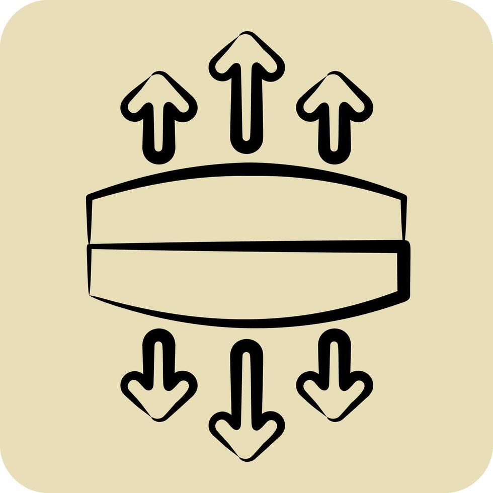 Icon Stretch. related to Fabric symbol. hand drawn style. simple design editable vector
