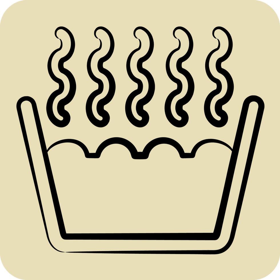 Icon Hot Water Bucket. related to Fabric symbol. hand drawn style. simple design editable vector