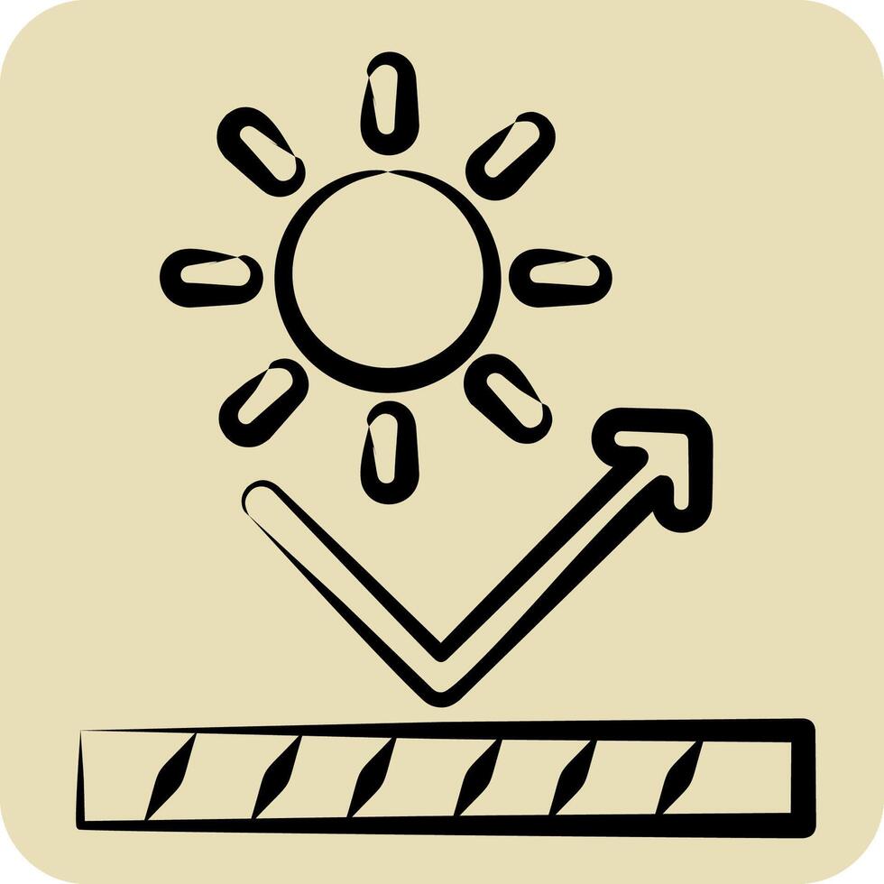 Icon UV Protection. related to Fabric symbol. hand drawn style. simple design editable vector