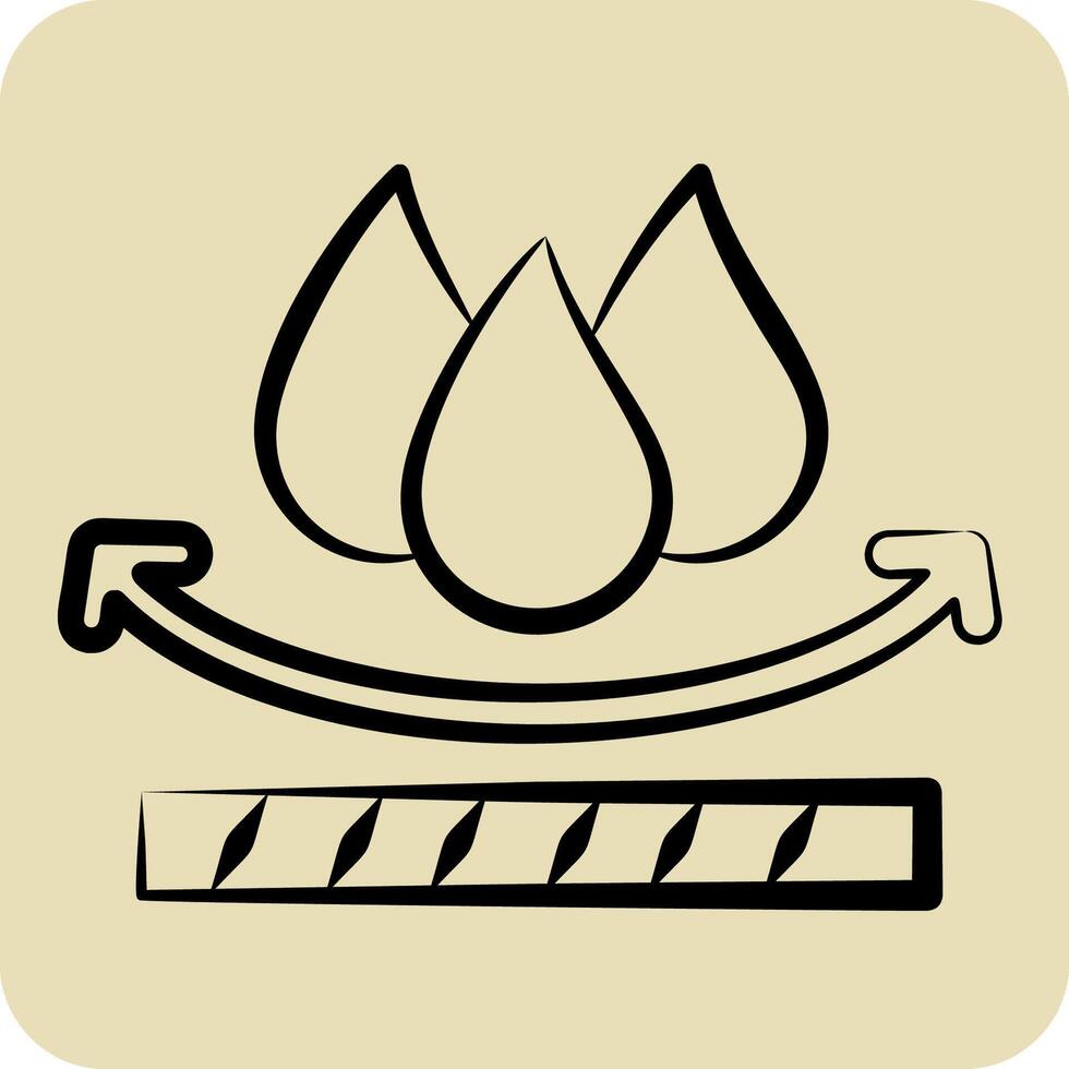 Icon Waterproof. related to Fabric symbol. hand drawn style. simple design editable vector