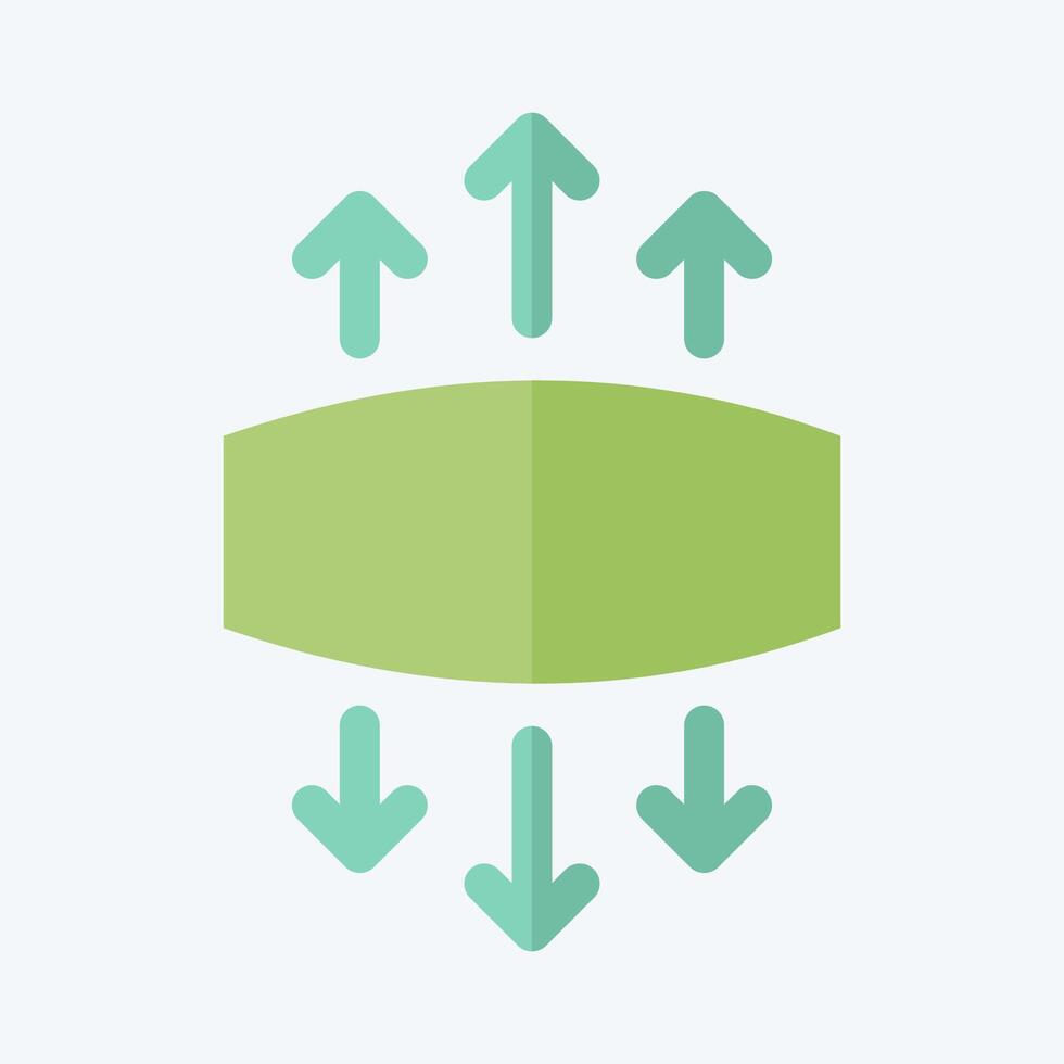 Icon Stretch. related to Fabric symbol. flat style. simple design editable vector