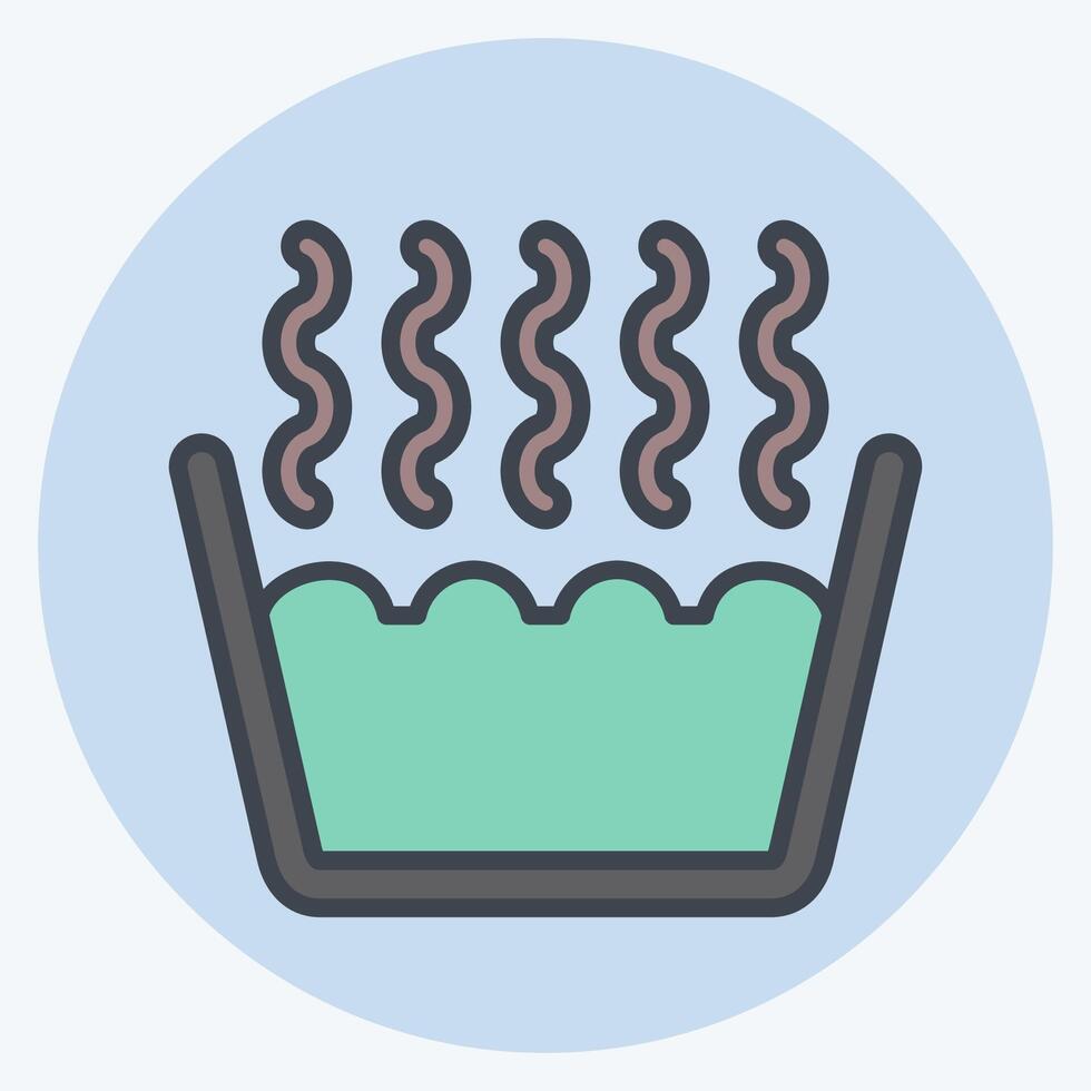 Icon Hot Water Bucket. related to Fabric symbol. color mate style. simple design editable vector