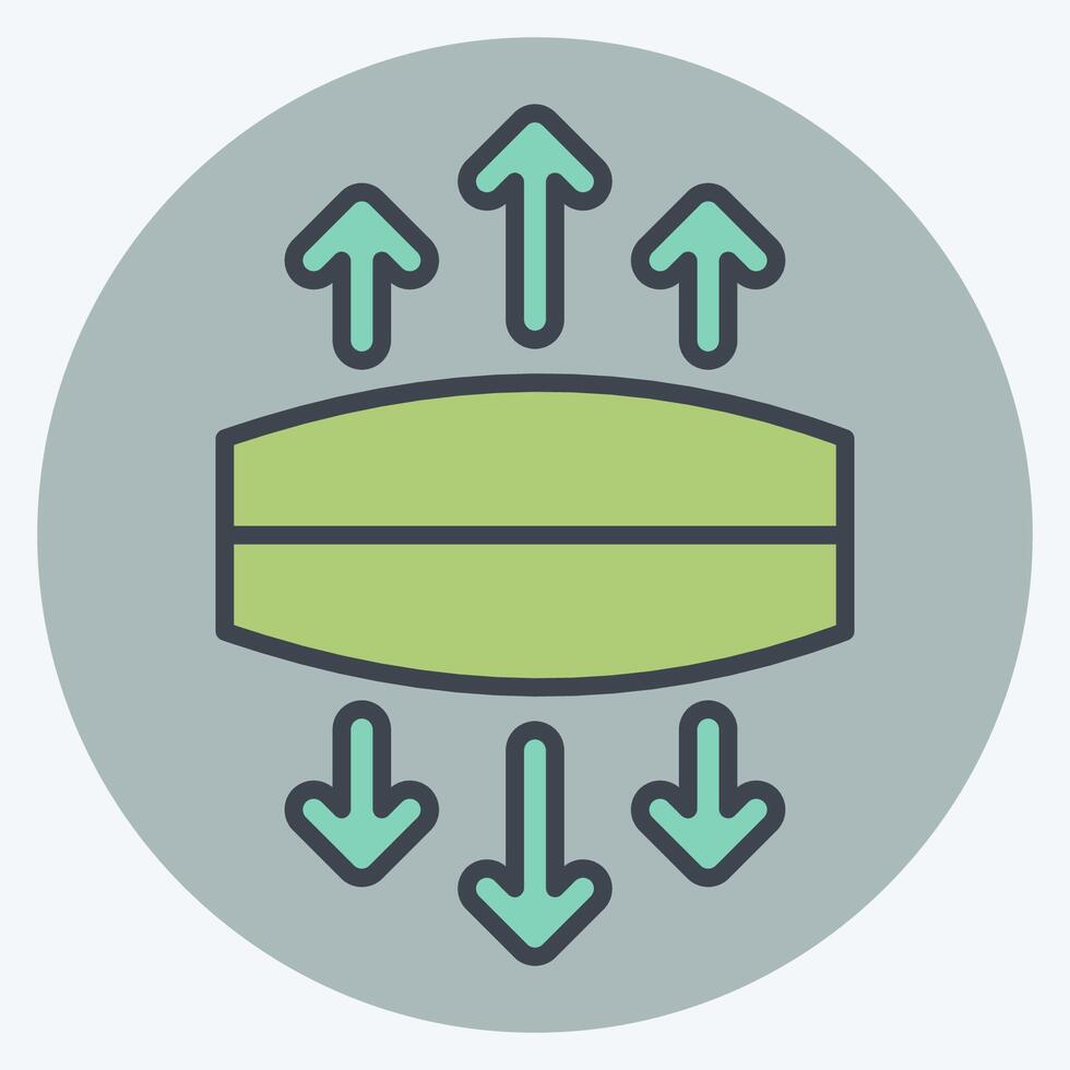 Icon Stretch. related to Fabric symbol. color mate style. simple design editable vector