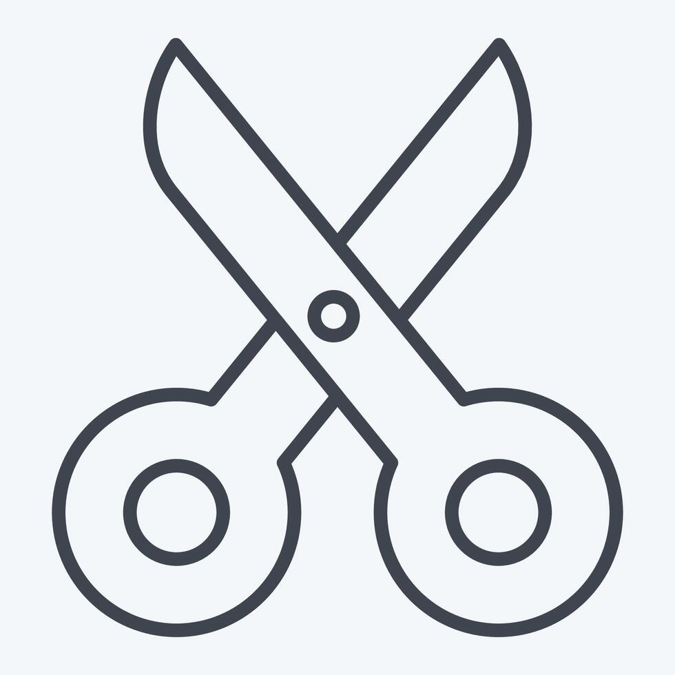 Icon Scisccors. related to Fabric symbol. line style. simple design editable vector