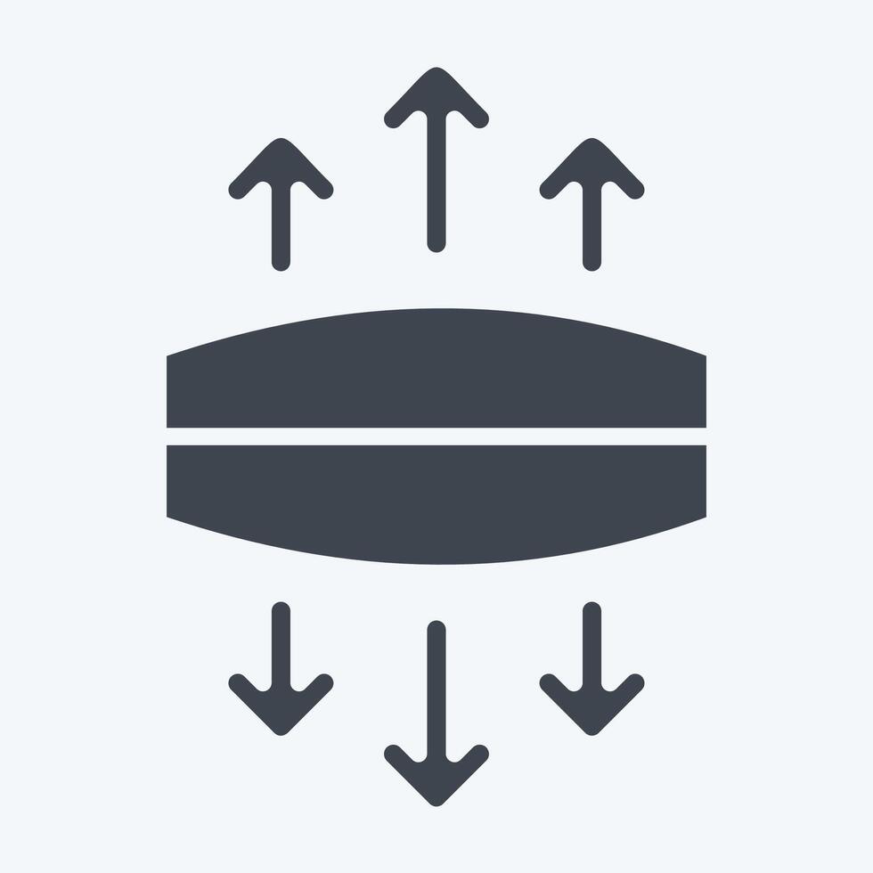 Icon Stretch. related to Fabric symbol. glyph style. simple design editable vector