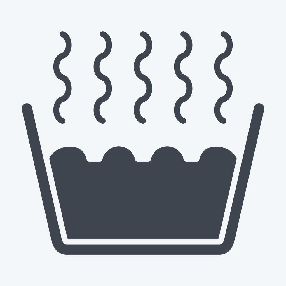 Icon Hot Water Bucket. related to Fabric symbol. glyph style. simple design editable vector