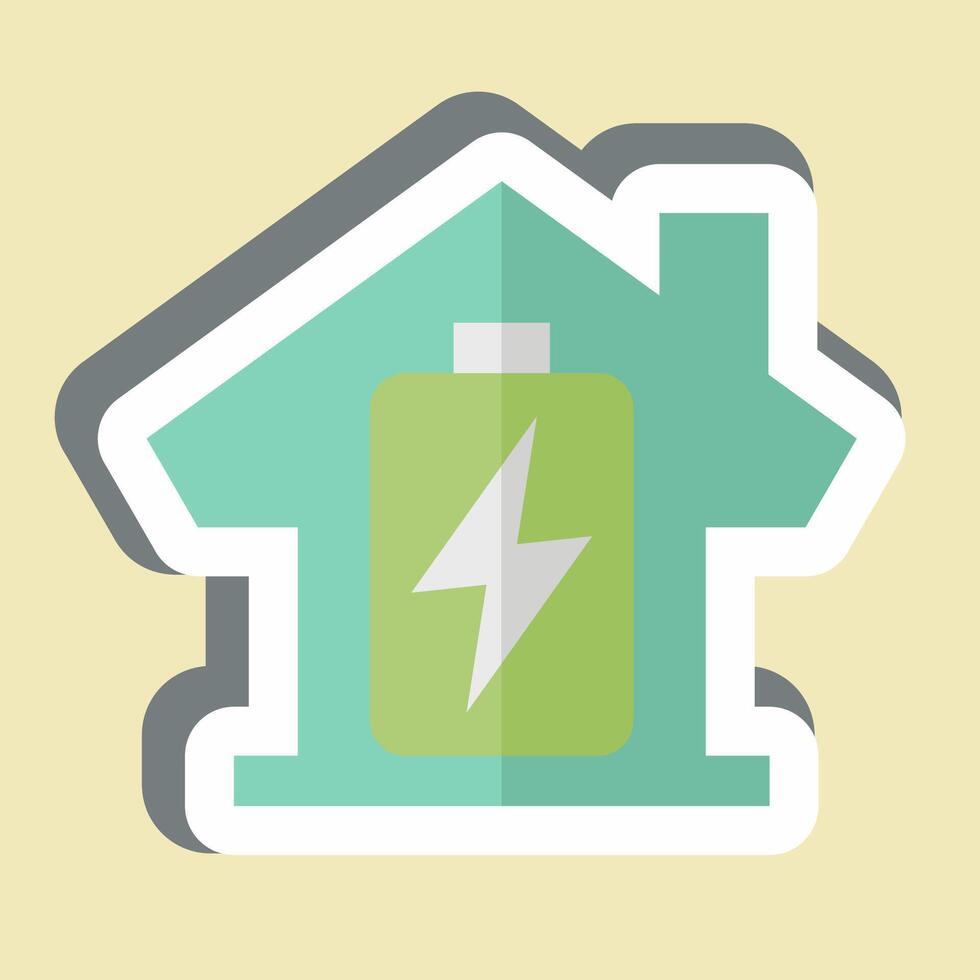 Sticker Energy Storage. related to Energy Storage symbol. editable 1 vector