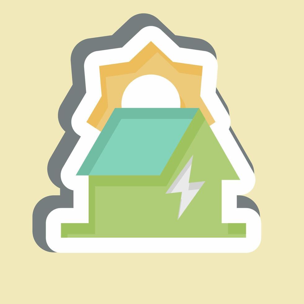 Sticker Photovoltaic System. related to Energy Storage symbol. editable vector