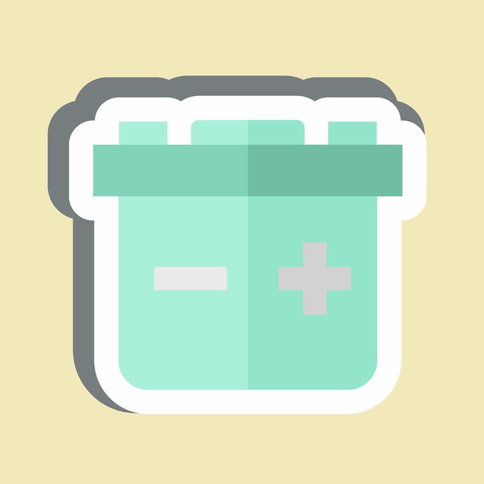 Sticker Lead Acid Battery. related to Energy Storage symbol. editable vector