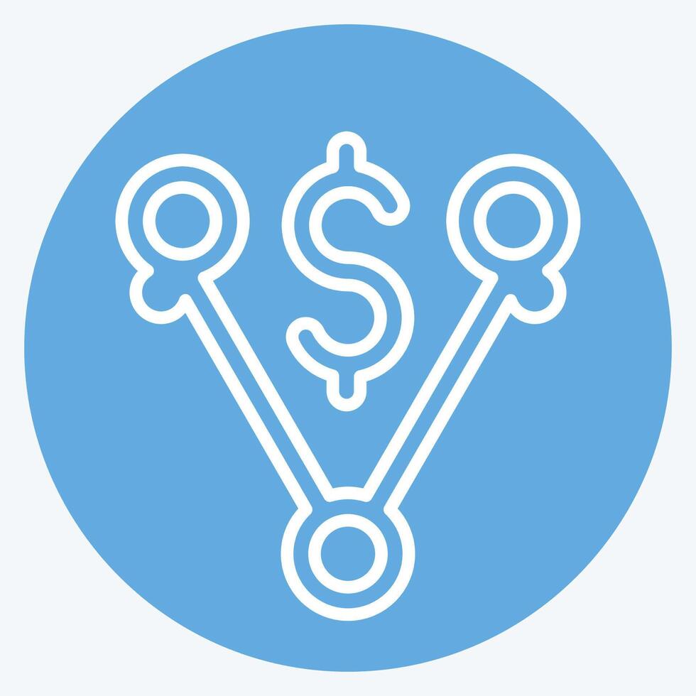 Icon Off Peak Pricing. related to Energy Storage symbol. blue eyes style. editable vector
