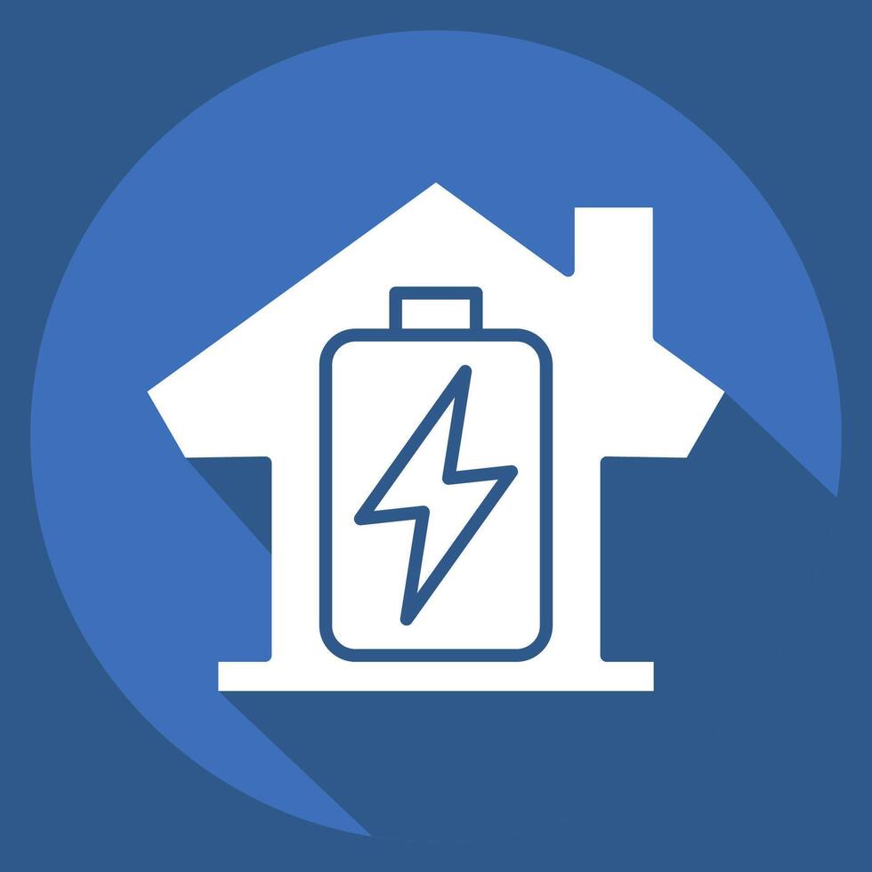 Icon Energy Storage. related to Energy Storage symbol. long shadow style. editable 1 vector