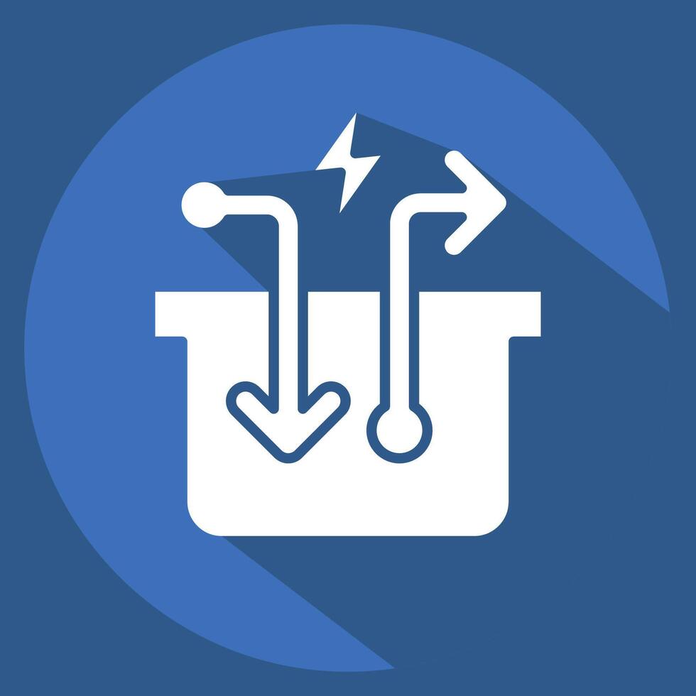 Icon Compressed Air Storage. related to Energy Storage symbol. long shadow style vector