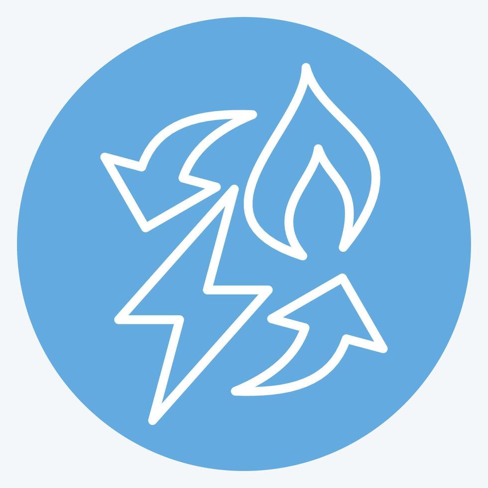 Icon Power to Gas. related to Energy Storage symbol. blue eyes style. editable vector
