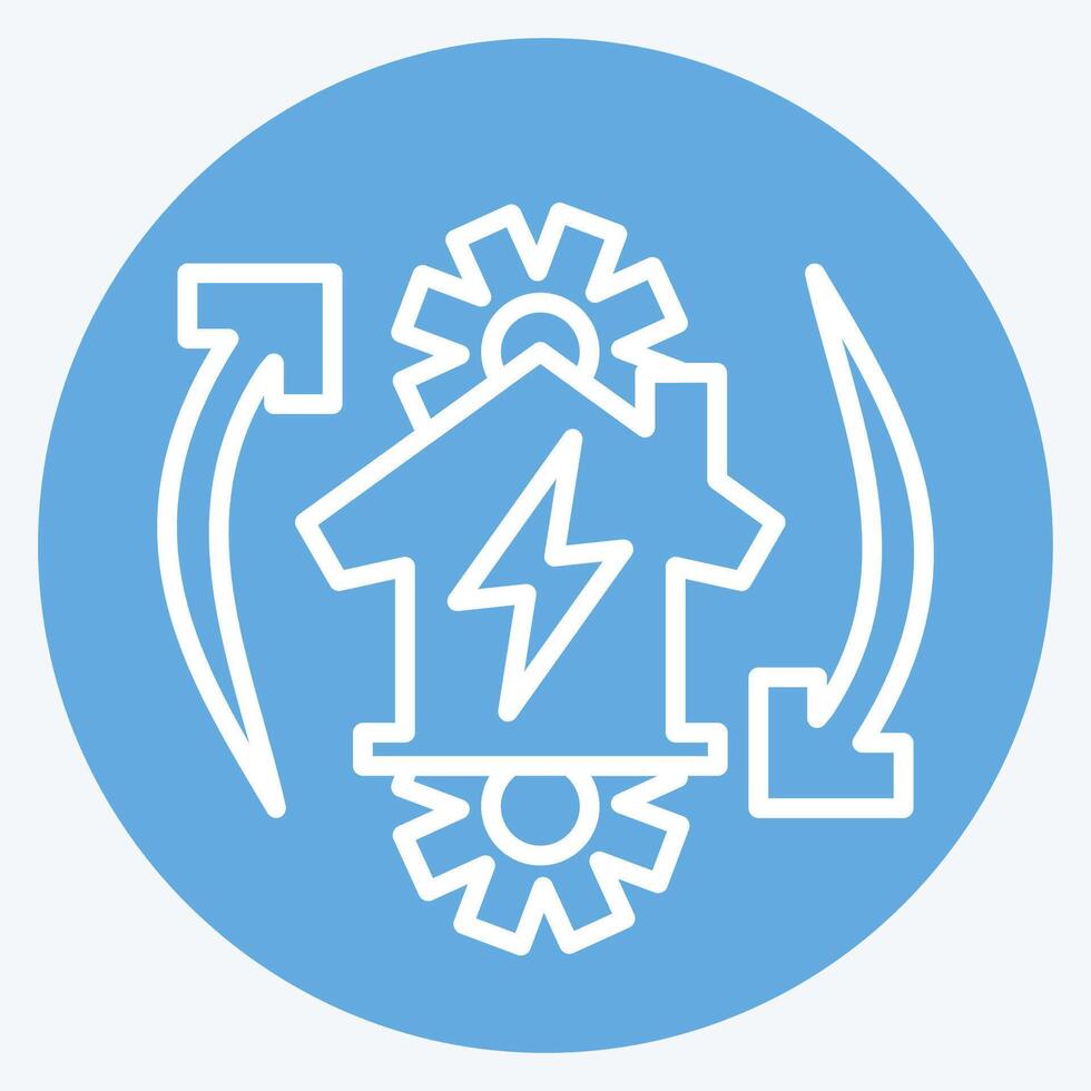 Icon Off the Grid. related to Energy Storage symbol. blue eyes style. editable vector