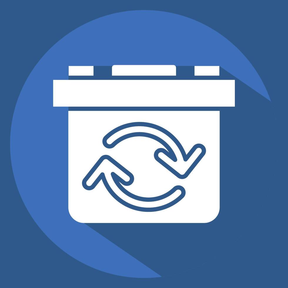 Icon Rechargeable Battery. related to Energy Storage symbol. long shadow style. editable vector