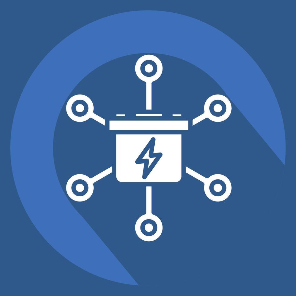 Icon Grid Energy Storage. related to Energy Storage symbol. long shadow style. editable vector