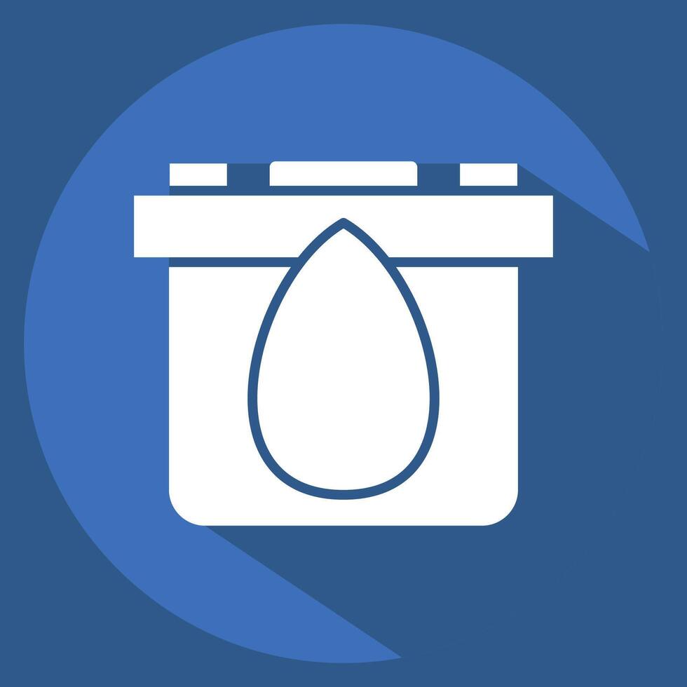 Icon Salt Water Battery. related to Energy Storage symbol. long shadow style. editable vector