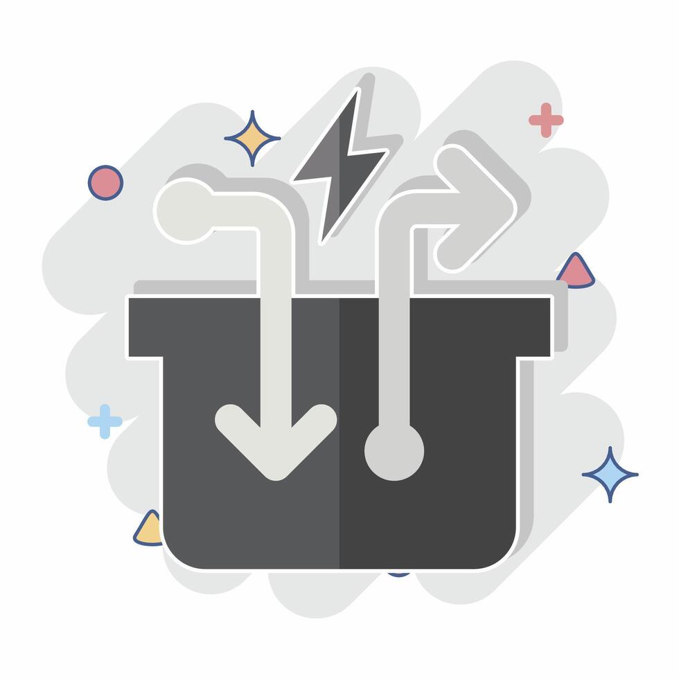 Icon Compressed Air Storage. related to Energy Storage symbol. comic style vector