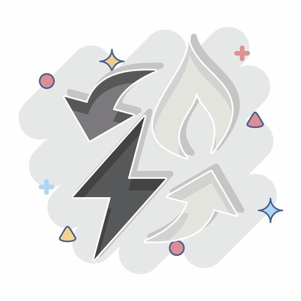 Icon Power to Gas. related to Energy Storage symbol. comic style. editable vector