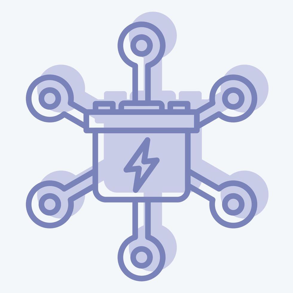 Icon Grid Energy Storage. related to Energy Storage symbol. two tone style. editable vector