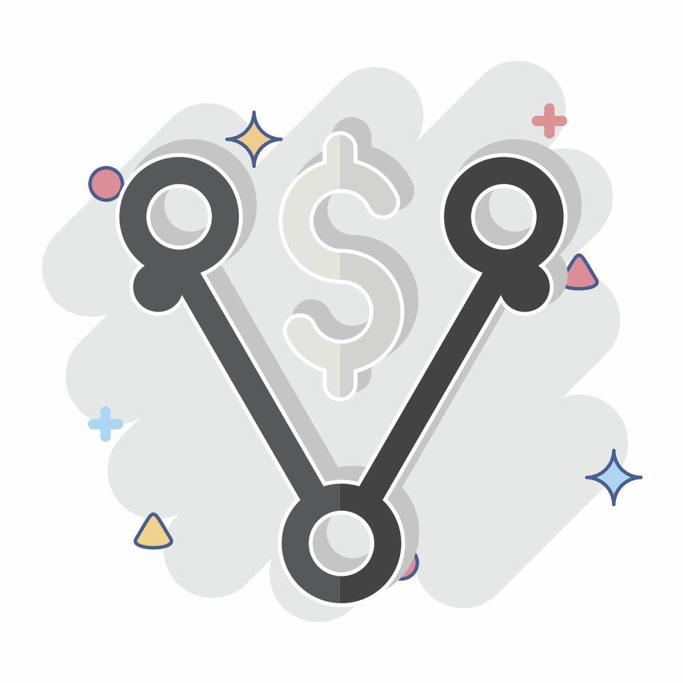 Icon Off Peak Pricing. related to Energy Storage symbol. comic style. editable vector