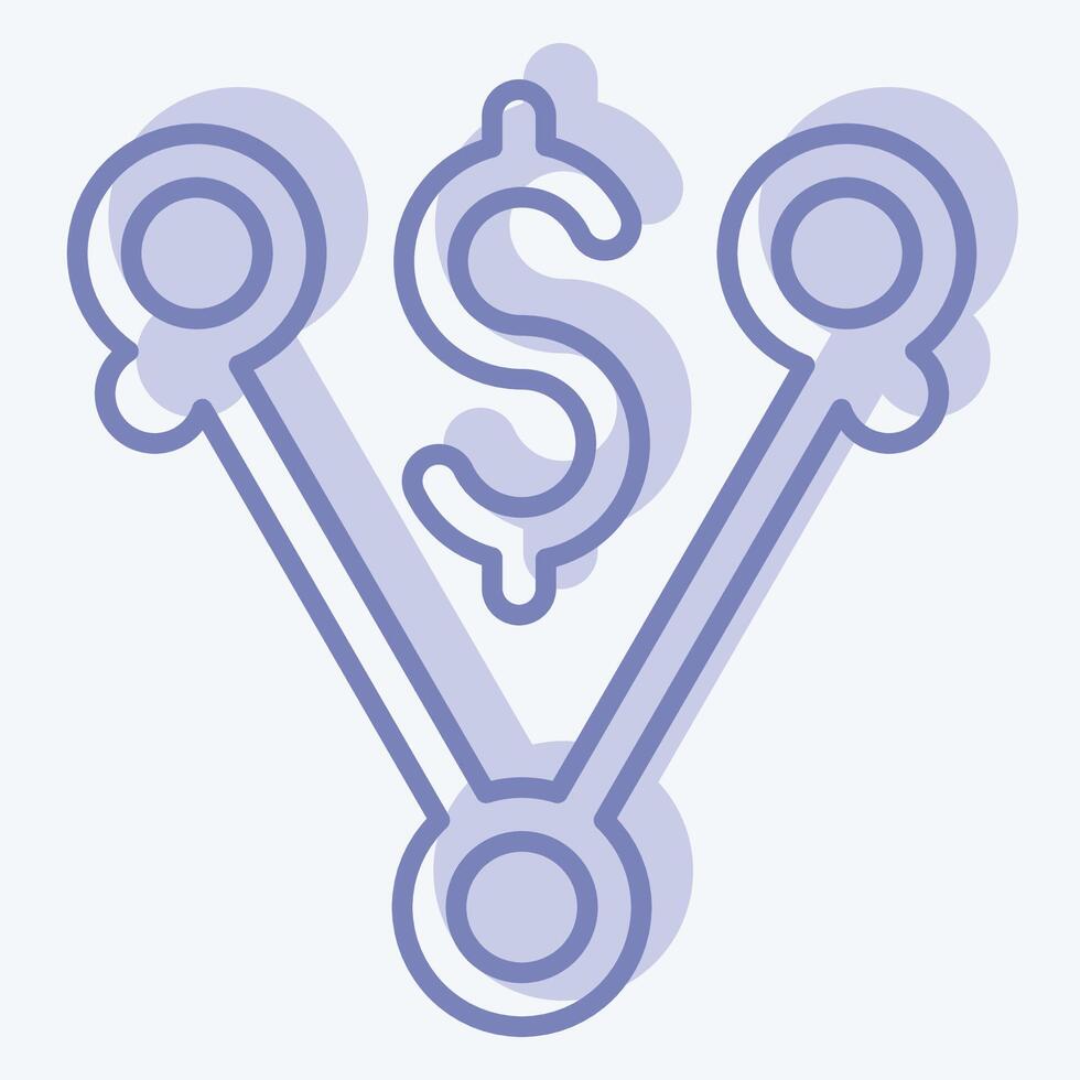 Icon Off Peak Pricing. related to Energy Storage symbol. two tone style. editable vector