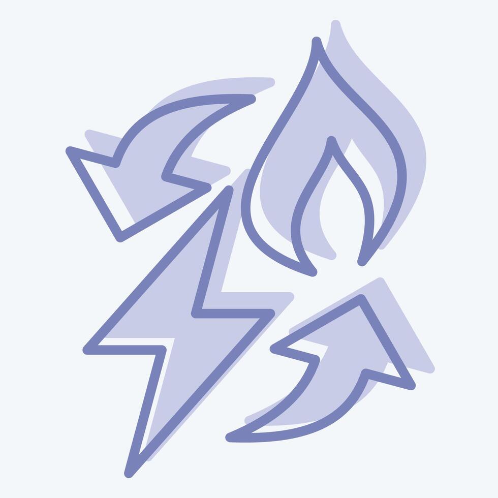 Icon Power to Gas. related to Energy Storage symbol. two tone style. editable vector